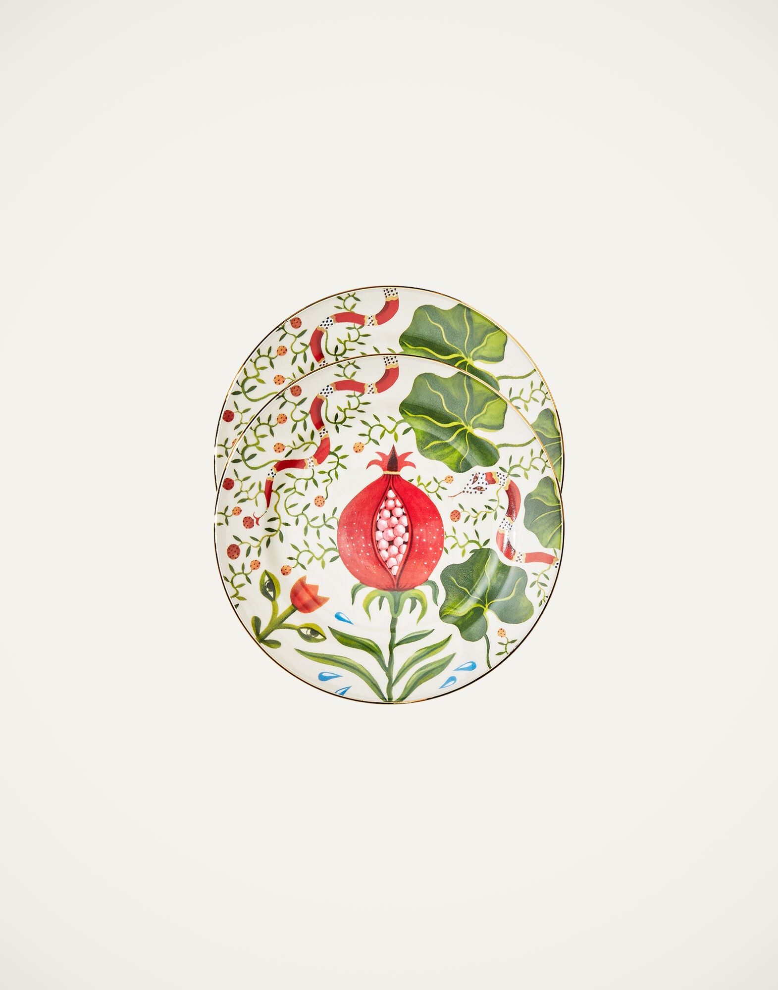 Dessert Plates Set of 2 La DoubleJ: Pomegranate Dessert Plates Set of 2 La DoubleJ: Pomegranate DIS0063CER001