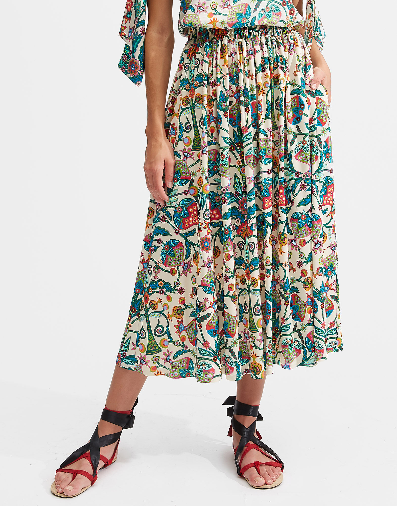 Simple Skirt LaDoubleJ: Tree Of Life Bianco SKI0051JER011