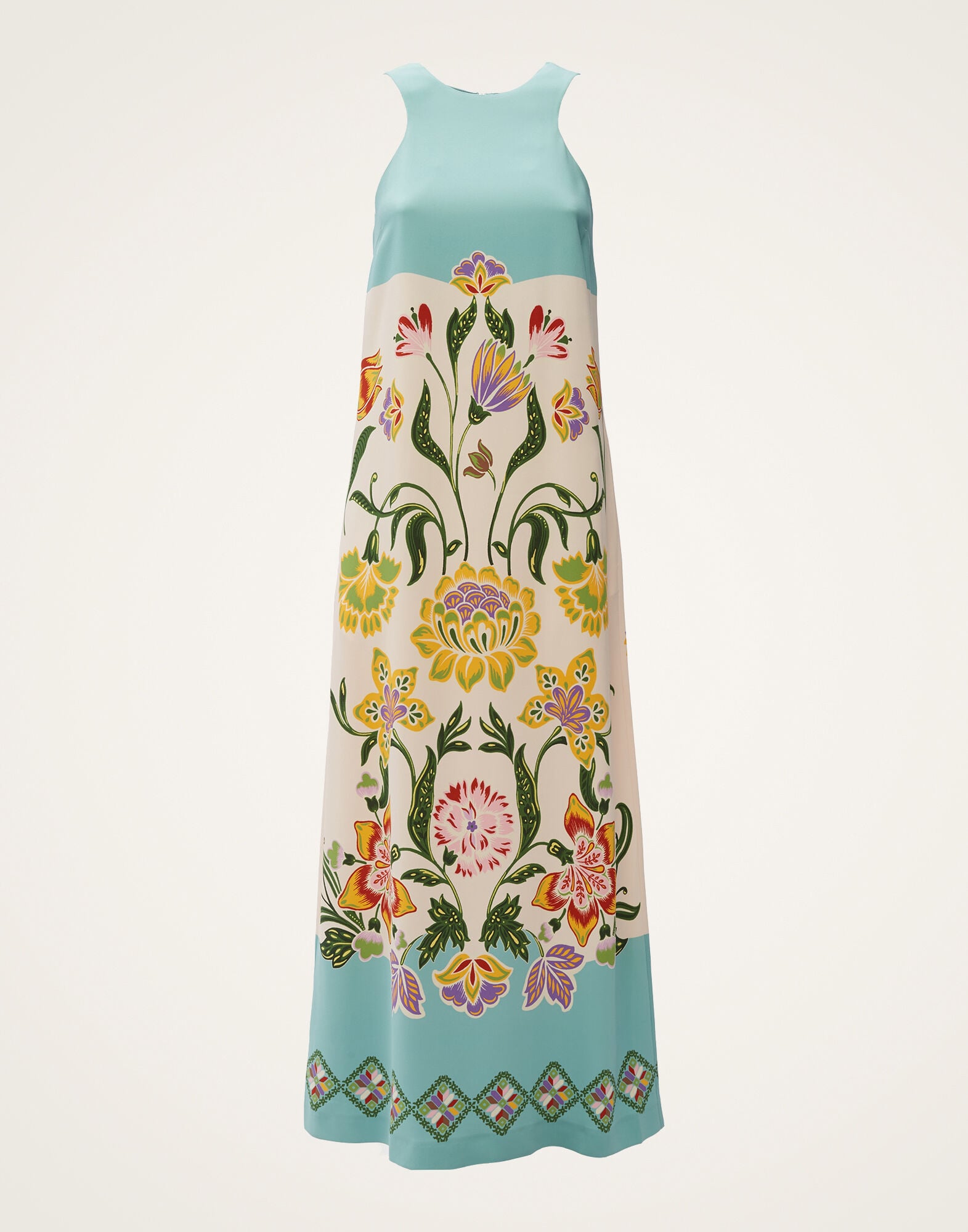 Racer Dress La DoubleJ: Folk Flowers Azzurro Placée Racer Dress La DoubleJ: Folk Flowers Azzurro Placée DRE0344JER023