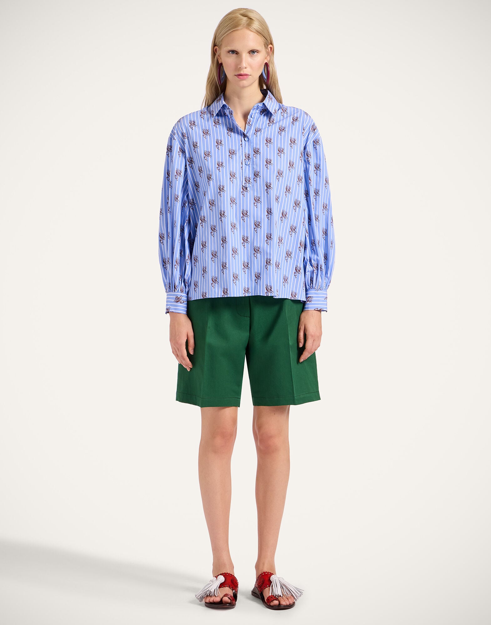 Poet Shirt La DoubleJ: Gryphos Light Blue Poet Shirt La DoubleJ: Gryphos Light Blue SHI0055COT059