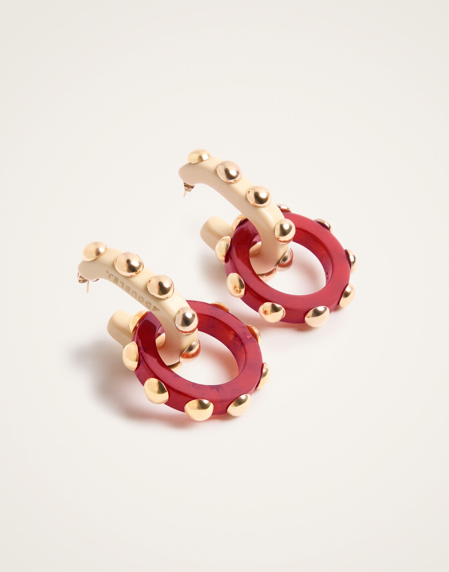 Double Hoop Earrings La DoubleJ: Solid Burgundy Double Hoop Earrings La DoubleJ: Solid Burgundy EAR0048POL004