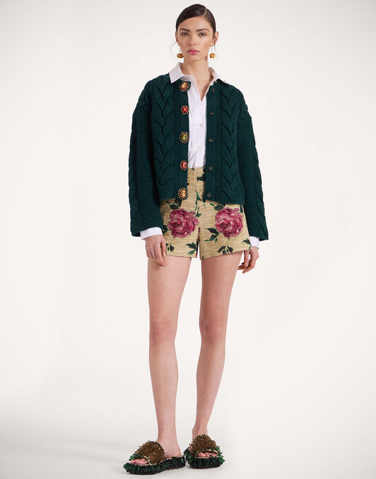 Portrait Cardigan La DoubleJ: Solid Green Portrait Cardigan La DoubleJ: Solid Green PUL0211KNI120
