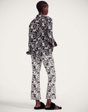 The Cropped Flare Jean La DoubleJ: Aperol Black & White TRO0158COT063