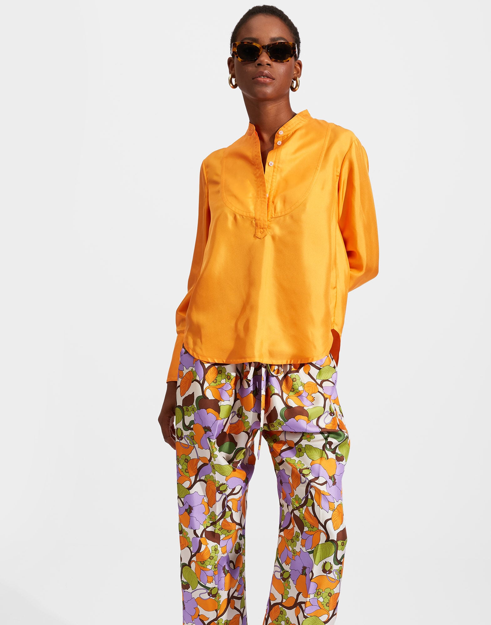 Portofino Shirt La DoubleJ: Solid Orange Portofino Shirt La DoubleJ: Solid Orange SHI0046SIL001