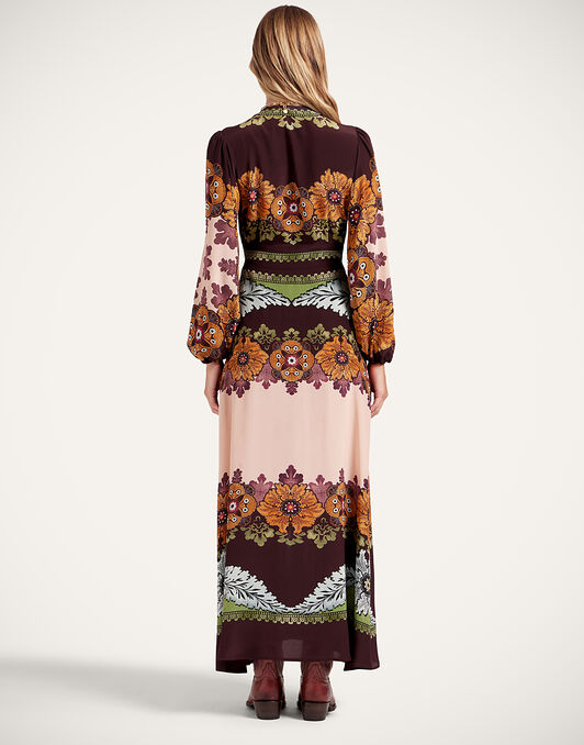 Long Camerino Dress La DoubleJ: Bounty Placée Burgundy DRE0720CRE002