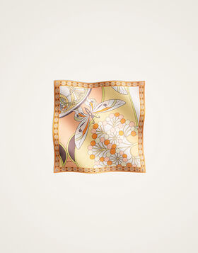 Foulard 45 La DoubleJ: Florette Placée Pale Pink SCA0065SIL006