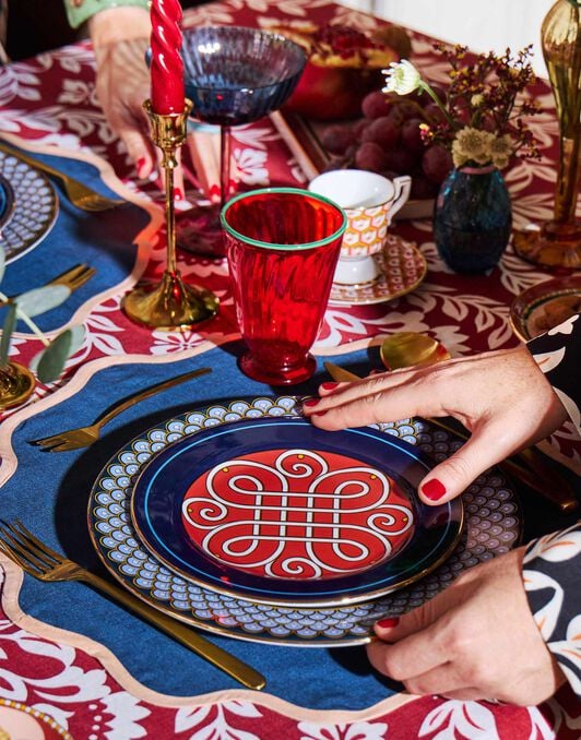 Cloud Placemat Set Of 2 La DoubleJ: Rainbow Navy Cloud Placemat Set Of 2 La DoubleJ: Rainbow Navy TBM0003LIN006