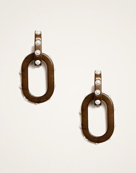 Nefertiti Double Earrings La DoubleJ: Solid Tortoiseshell EAR0041POL007
