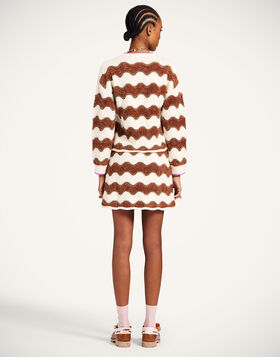 Hang Ten Skirt La DoubleJ: Color Block White & Brown SKI0182KNI183