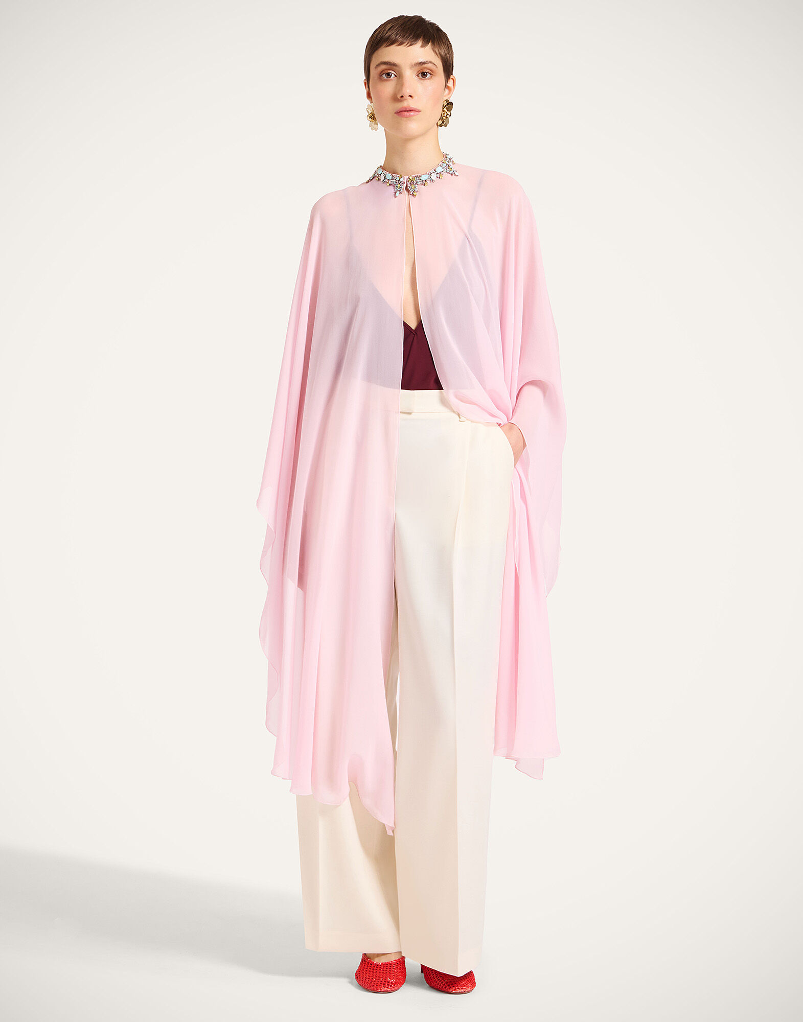 Maria Cape La DoubleJ: Solid Pink SCA0092SIL014