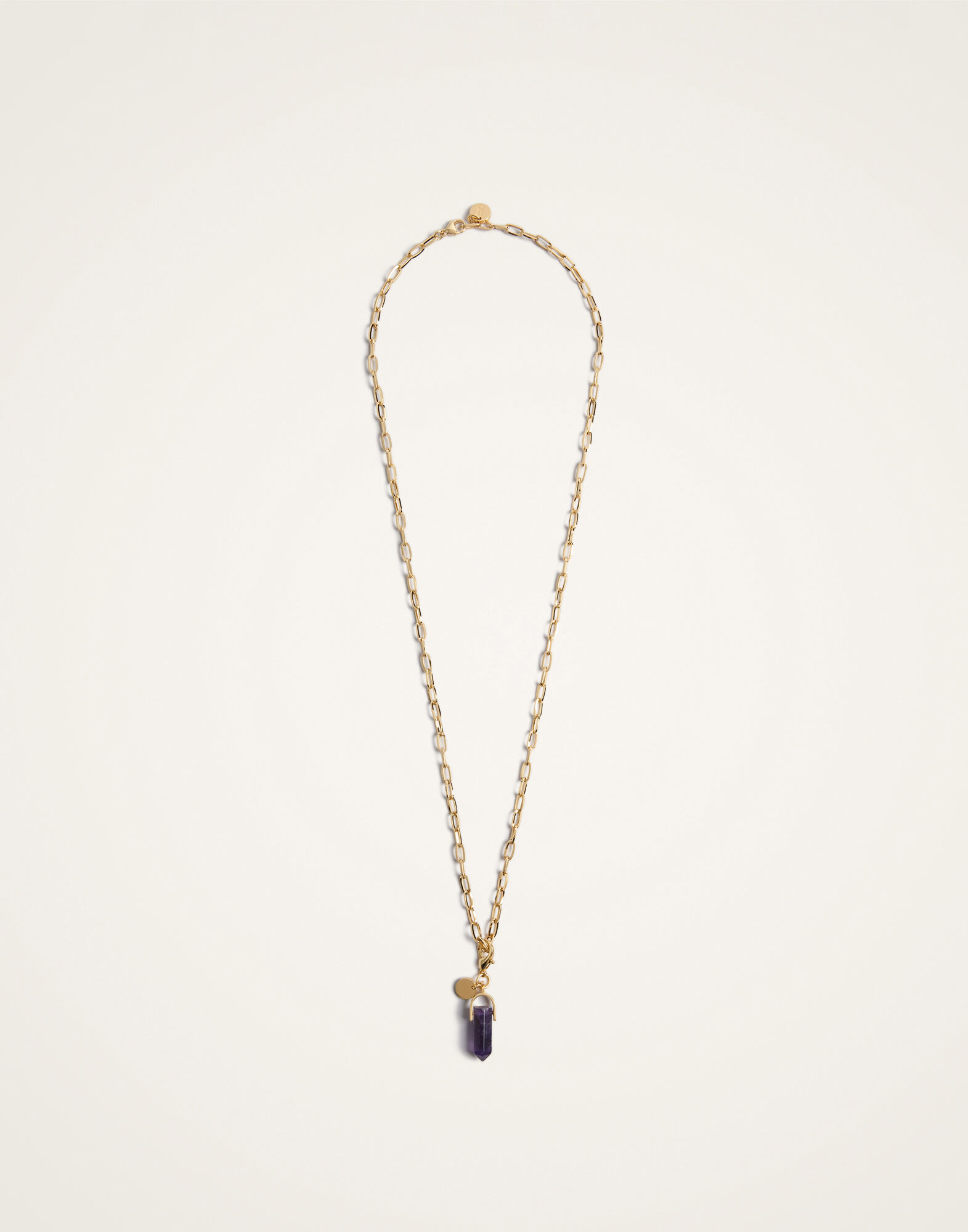 Mini Pillar Charm La DoubleJ: 24k Gold Plate & Amethyst Mini Pillar Charm La DoubleJ: 24k Gold Plate & Amethyst CHM0018BRA003