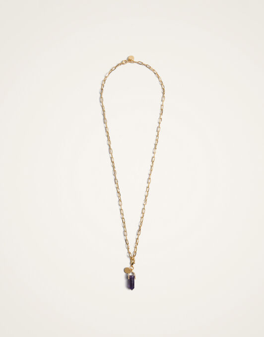 Mini Pillar Charm La DoubleJ: 24k Gold Plate & Amethyst Mini Pillar Charm La DoubleJ: 24k Gold Plate & Amethyst CHM0018BRA003