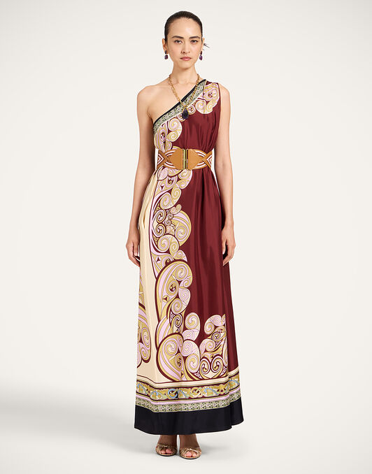 Roy Dress La DoubleJ: Kells Swirl Placée Burgundy DRE0304SIL006