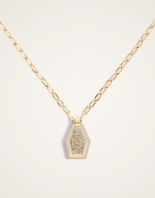 Sparkly Swinging Portal Necklace La DoubleJ: 24K Gold Plate & Swarovski Crystals NEC0042BRA007