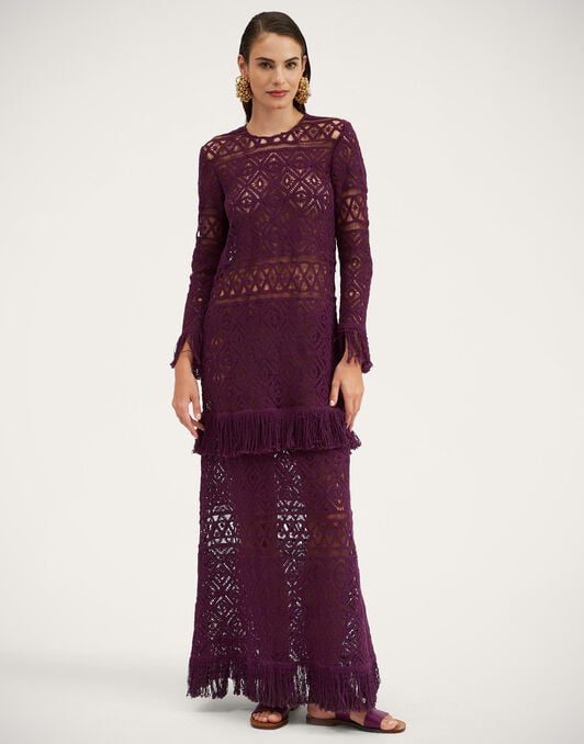 Lacey Long Sleeve Swing Dress La DoubleJ: Plaza Purple DRE0681JCQ080