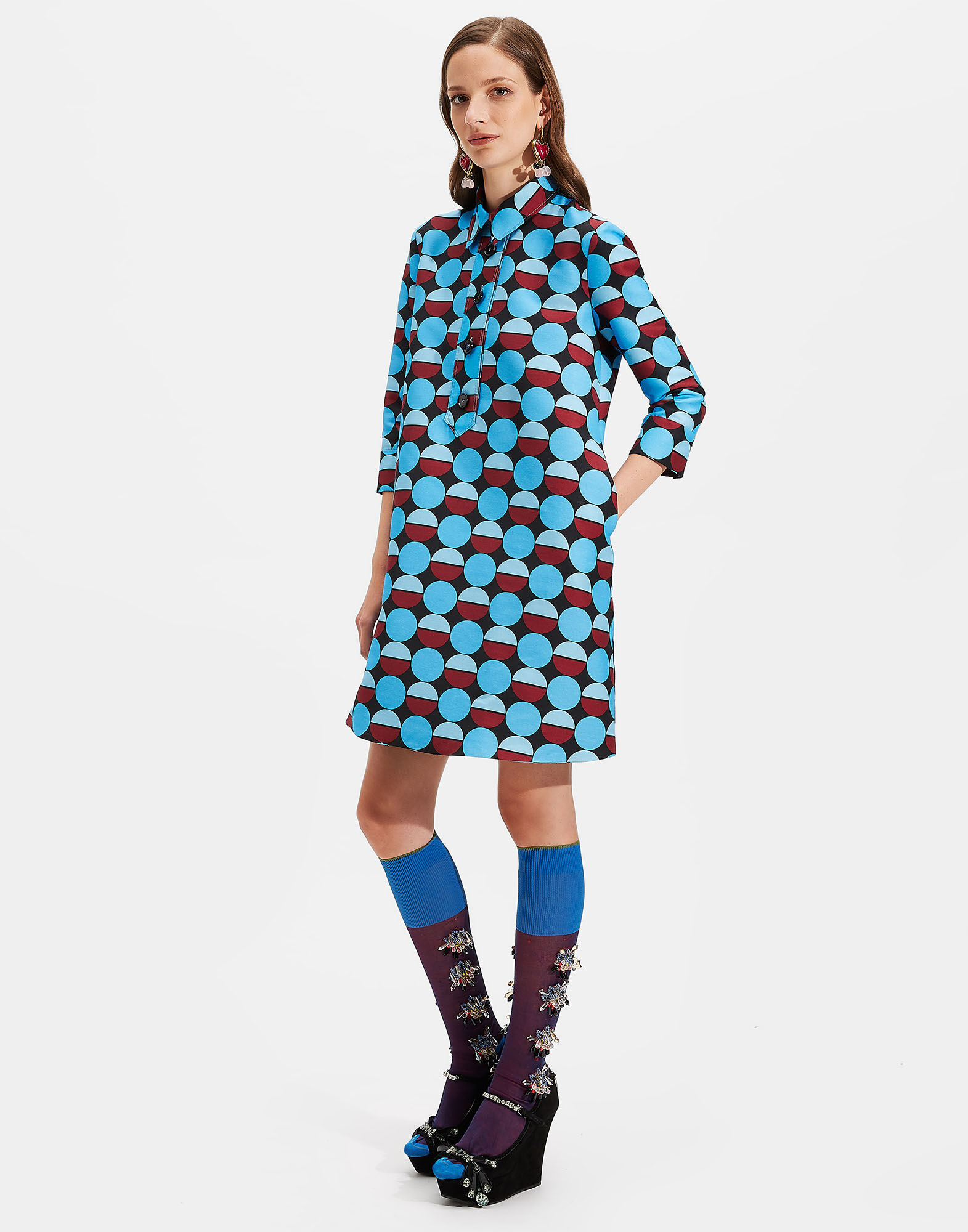 Short Artemis Dress LaDoubleJ: Sfere Azzurro DRE0180CAD001