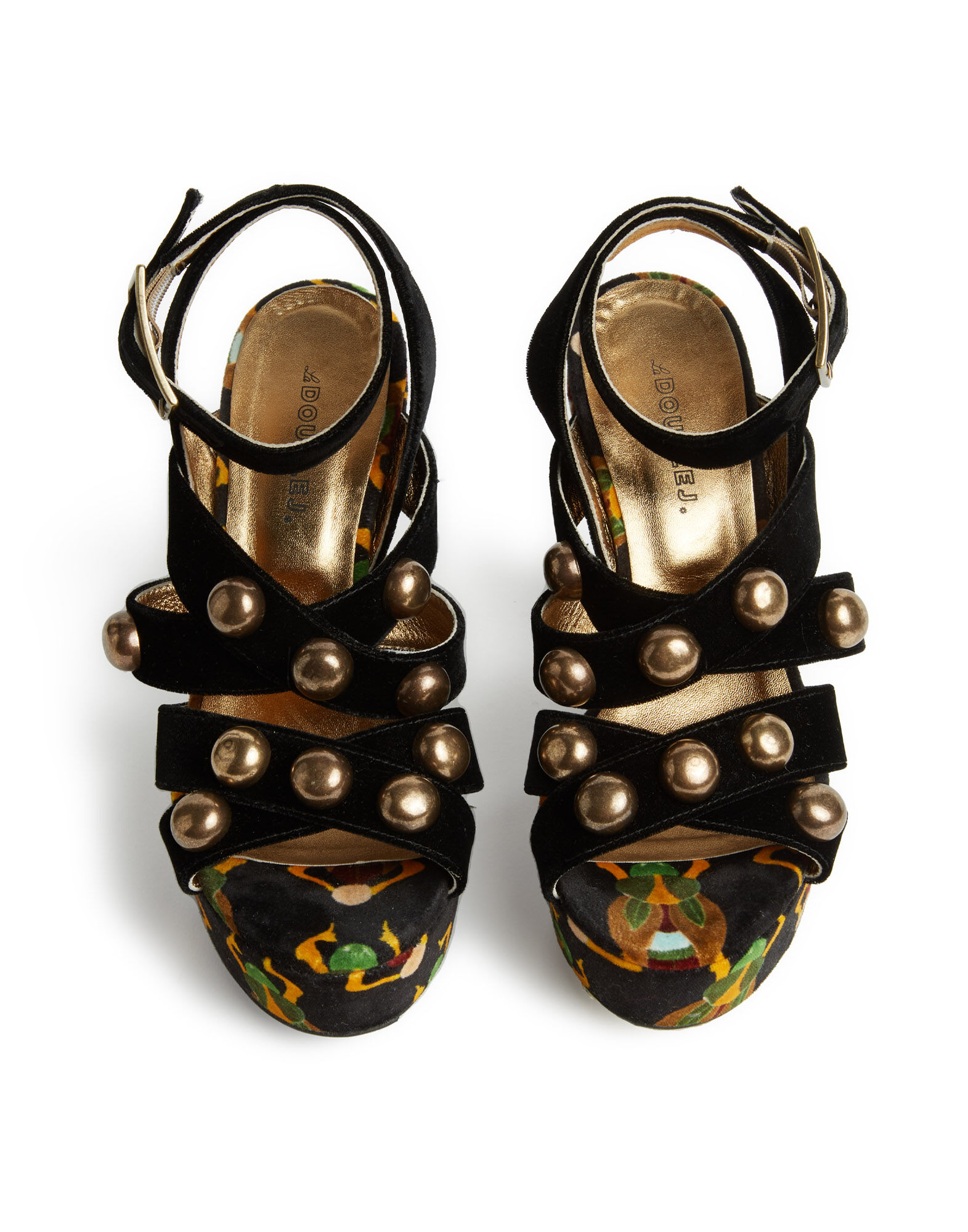 Medal Wedge La DoubleJ: Scarab Black Medal Wedge La DoubleJ: Scarab Black SHO0085FAI001