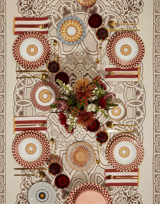 Lacey Large Tablecloth La DoubleJ: Solid White Smoke TBC0015EMB066