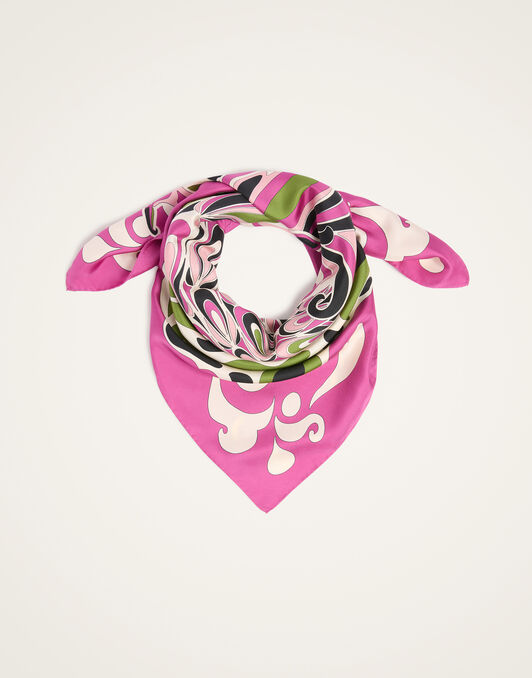 Foulard 90 La DoubleJ: Phoenix Placée Pink SCA0067SIL006