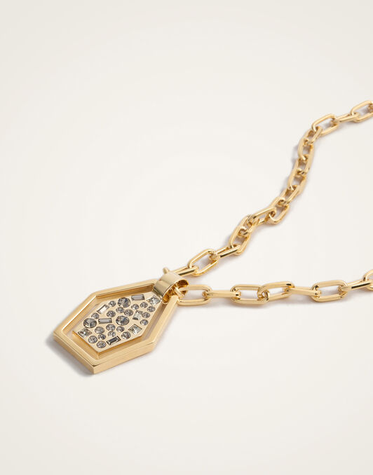 Sparkly Swinging Portal Necklace La DoubleJ: 24K Gold Plate & Swarovski Crystals NEC0042BRA007