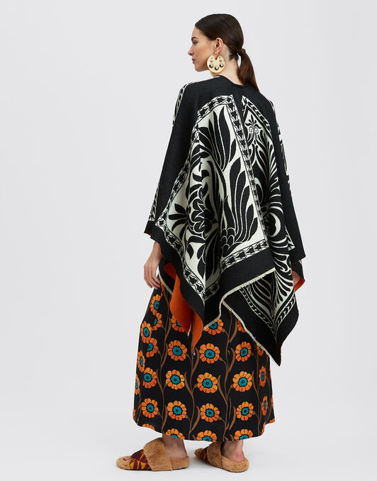 Poncho La DoubleJ: Mix Tiles Black Poncho La DoubleJ: Mix Tiles Black SCA0048WOL015