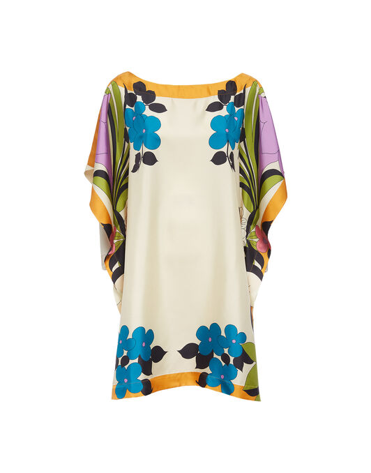 Scarf Dress La DoubleJ: Cameo Blooms Placée DRE0223SIL006