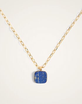Soul Pendant Necklace La DoubleJ: 24k Gold Plate & Lapis Lazuli NEC0017BRA003