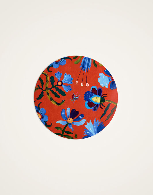 Disk Placemats Set of 2 La DoubleJ: Flower of Eden Orange PMT0032CRK001