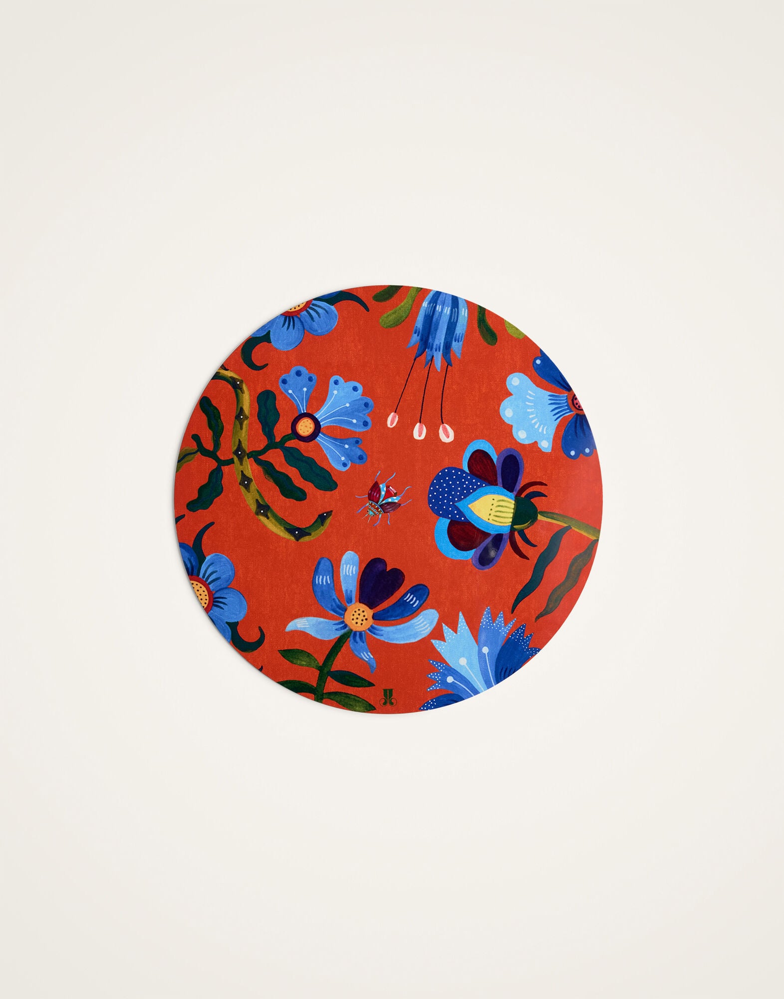 Disk Placemats Set of 2 La DoubleJ: Flower of Eden Orange PMT0032CRK001