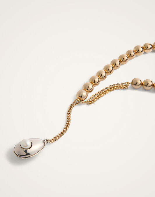 Venus Pendant La DoubleJ: 24K Gold Plate and Pearl-effect Detail NEC0075BRA012