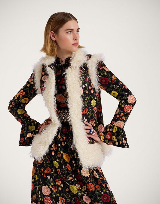 Sleeveless Folk Jacket La DoubleJ: Botticelli Black Sleeveless Folk Jacket La DoubleJ: Botticelli Black JAC0046JER034