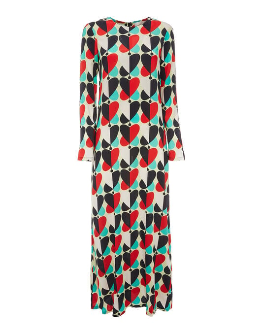 Long Sleeve Swing Dress La DoubleJ: Farfalle Rosso Long Sleeve Swing Dress LaDoubleJ: Farfalle Rosso DRE0184VIS001
