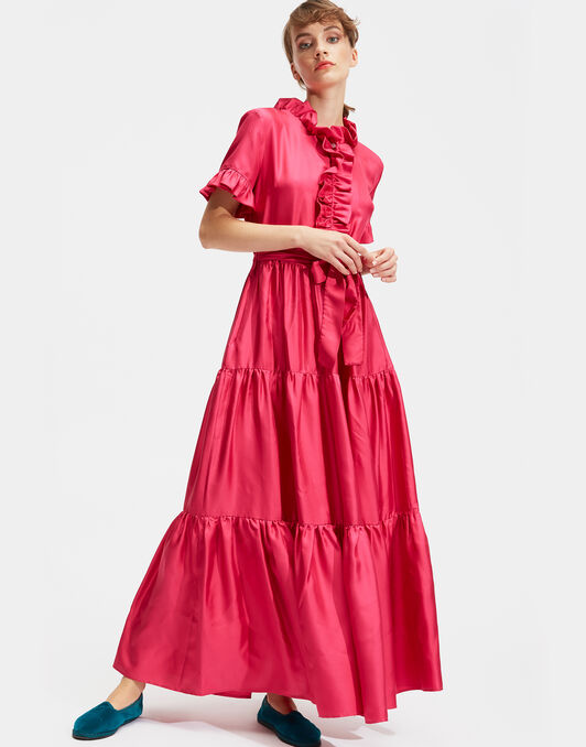 Long & Sassy Dress La DoubleJ: Solid Magenta Long & Sassy Dress LaDoubleJ: Solid Magenta DRE0017SIL001