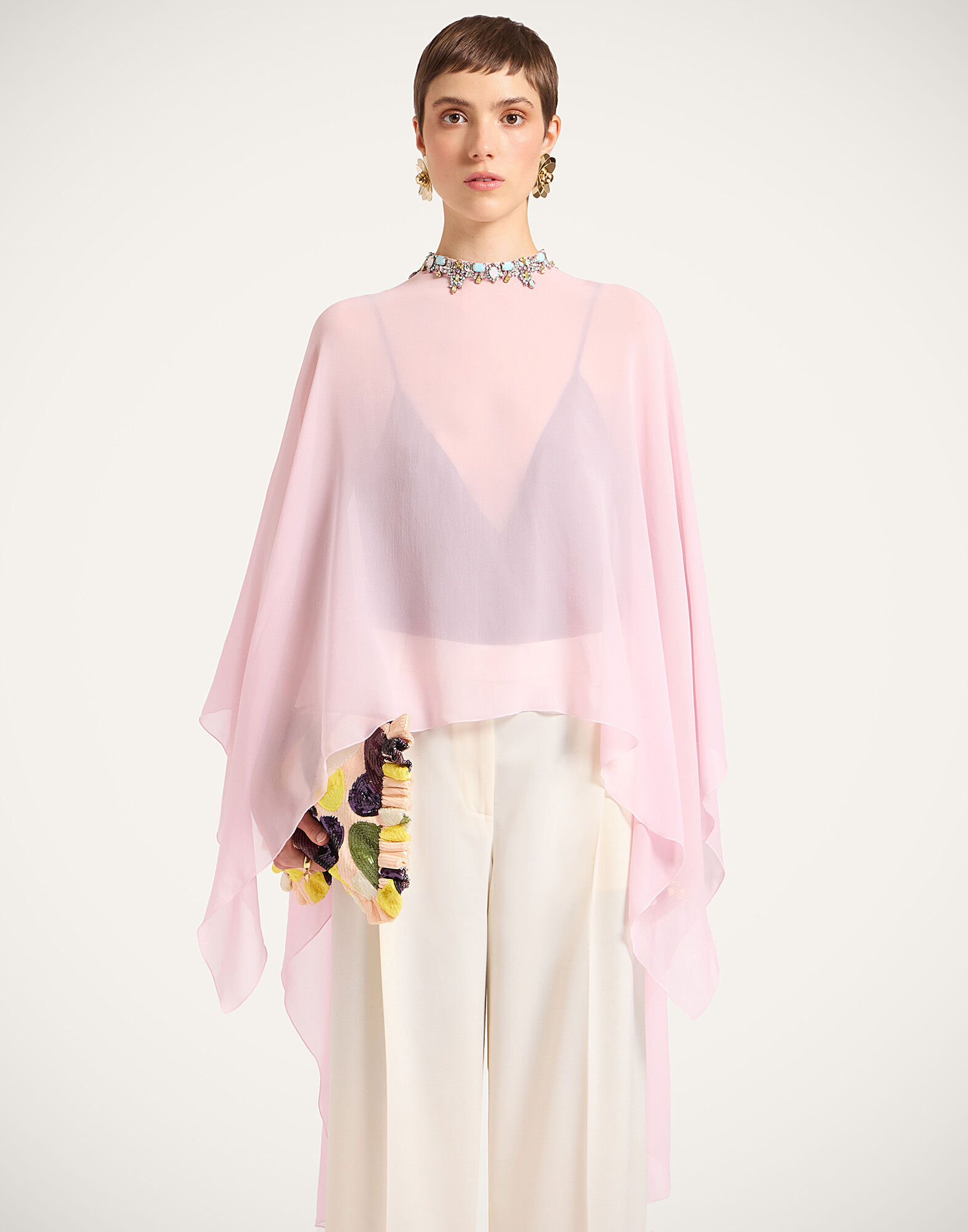 Maria Cape La DoubleJ: Solid Pink SCA0092SIL014