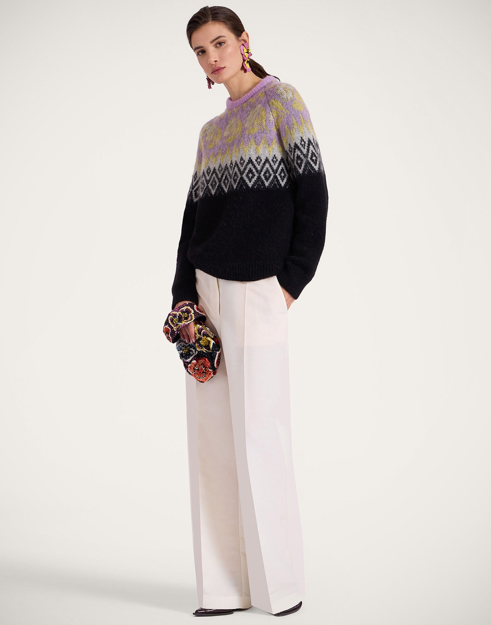 Slope Sweater La DoubleJ: Black & Lilac Slope Sweater La DoubleJ: Black & Lilac PUL0217KNI127