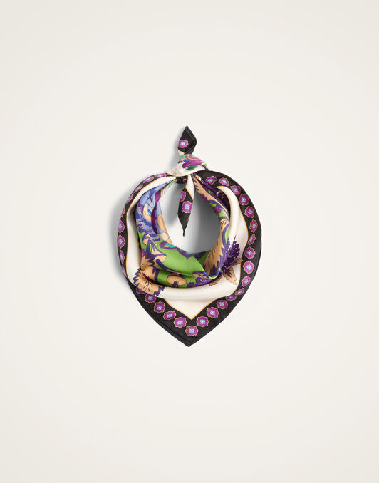 Foulard 45 La DoubleJ: Cornucopia Placée Ivory SCA0065SIL006