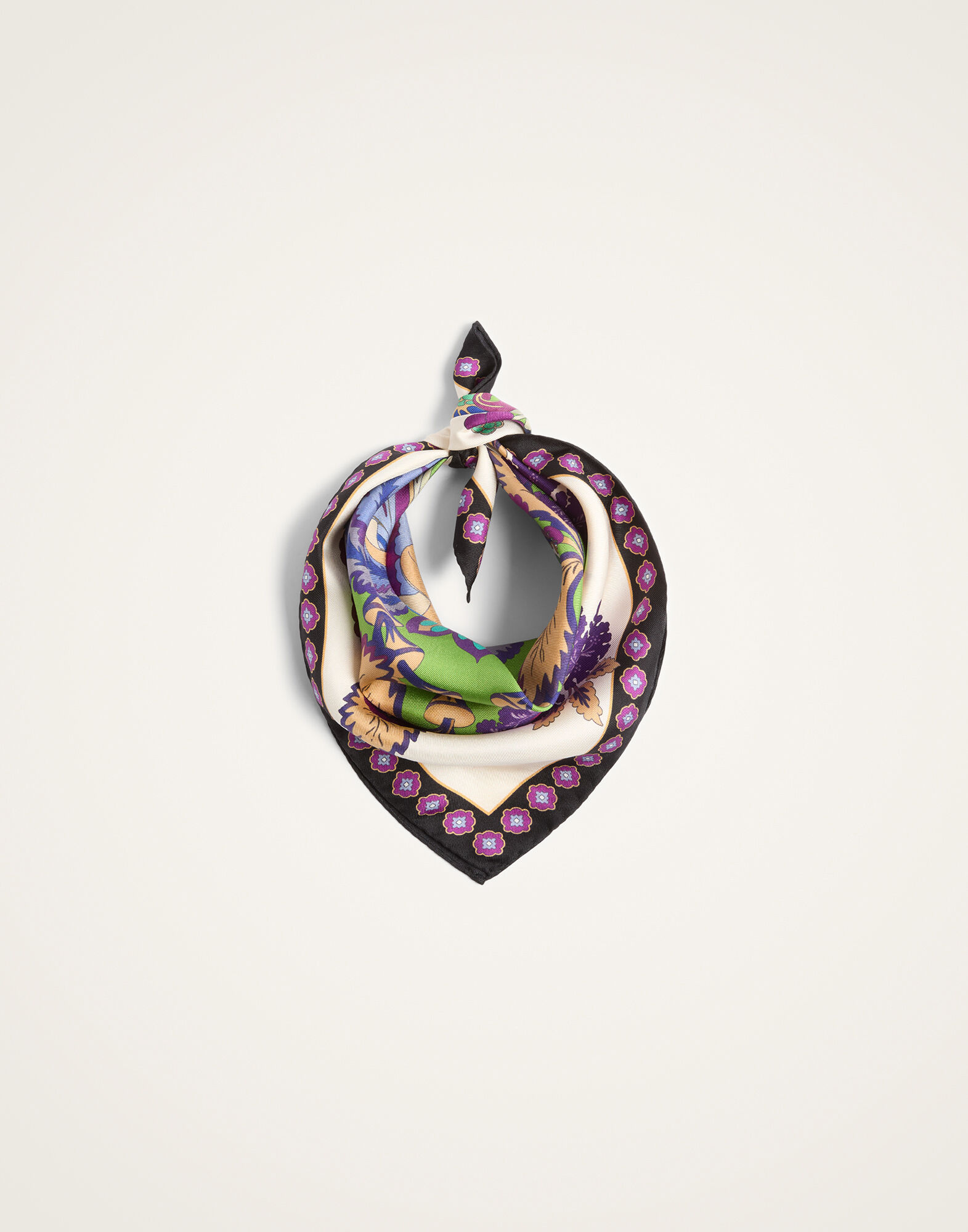 Foulard 45 La DoubleJ: Cornucopia Placée Ivory SCA0065SIL006