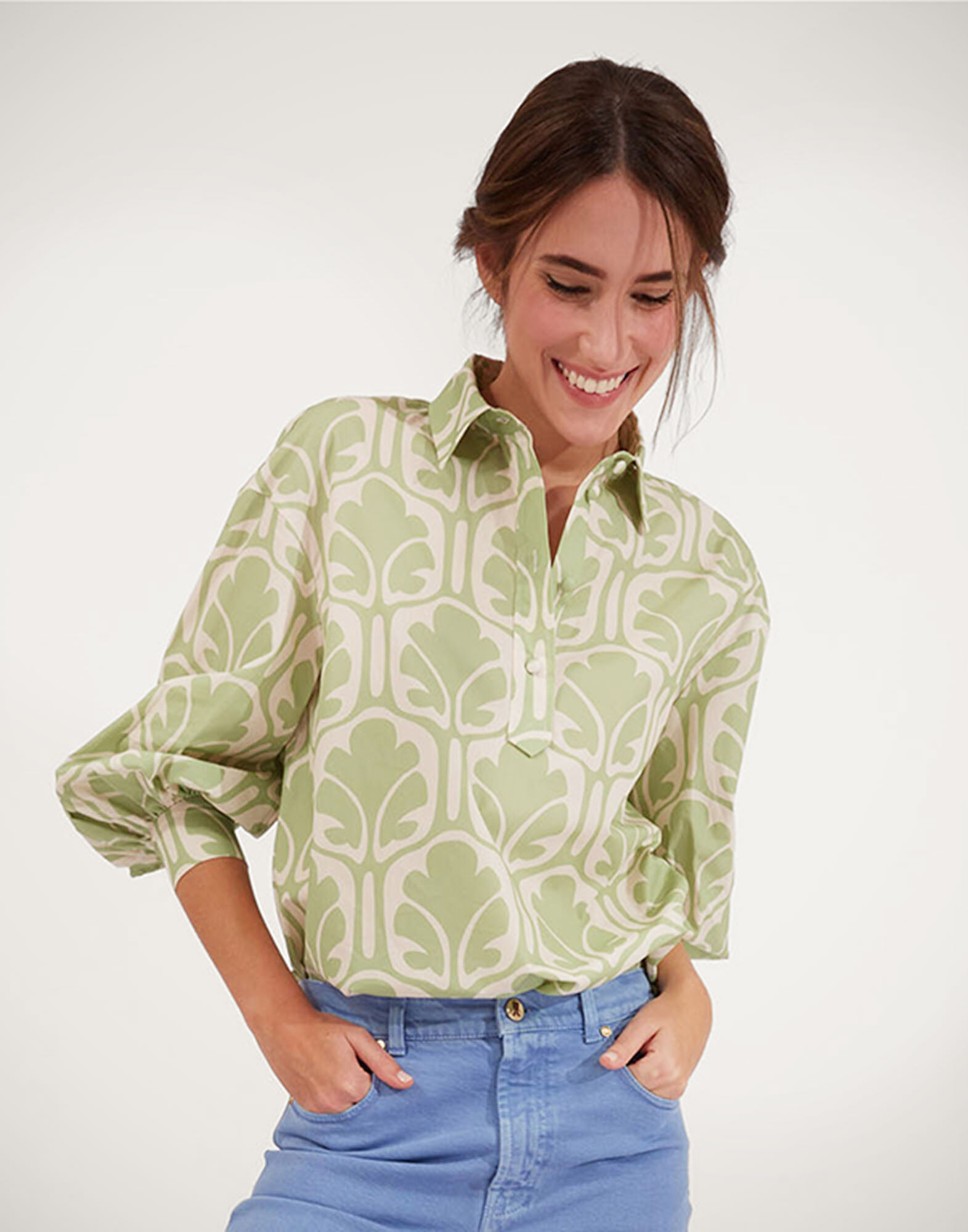 Poet Shirt La DoubleJ: Grove Poet Shirt La DoubleJ: Grove SHI0055COT039