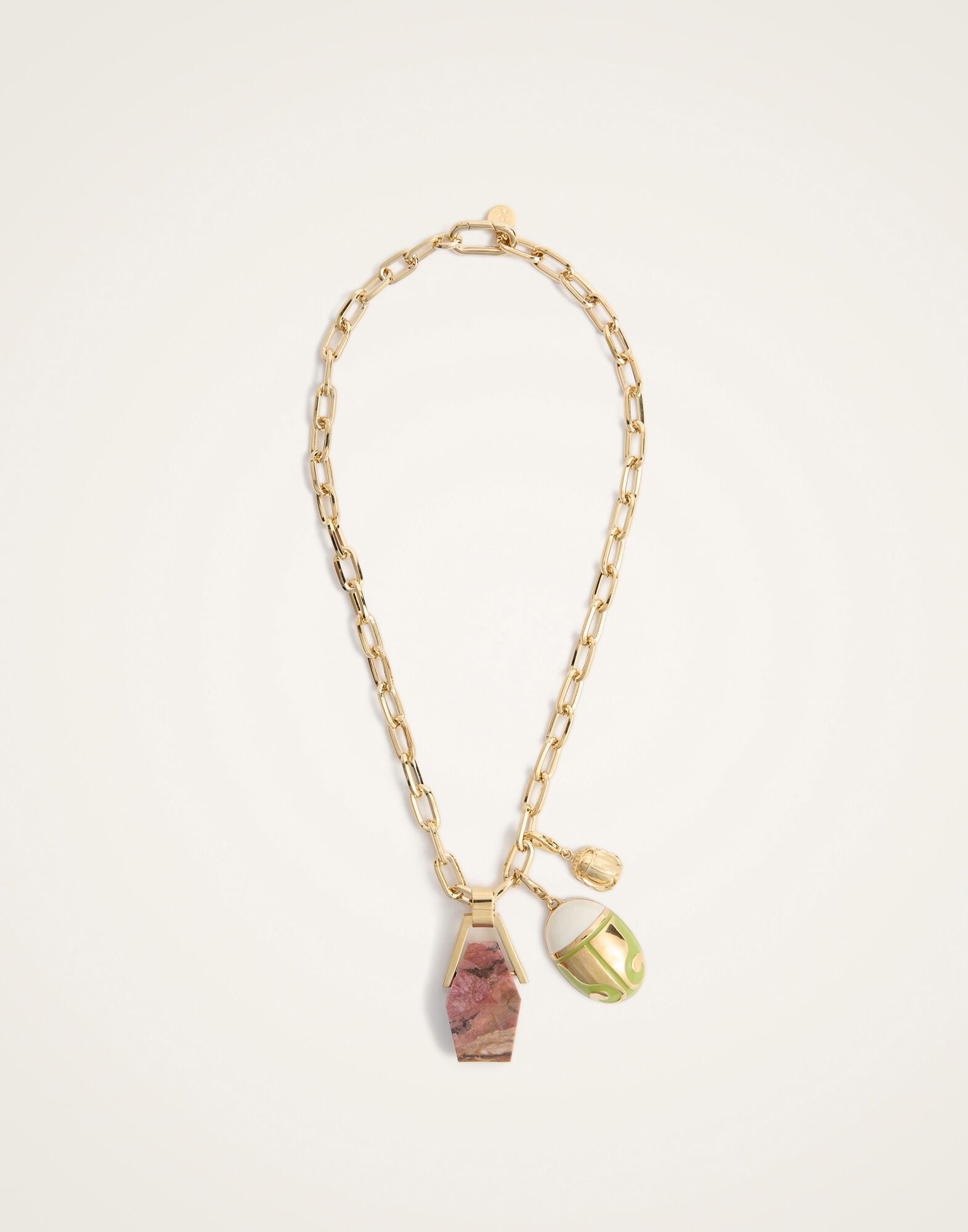 Portal Necklace La DoubleJ: 24K Gold Plate & Rhodonite Portal Necklace La DoubleJ: 24K Gold Plate & Rhodonite NEC0021BRA003