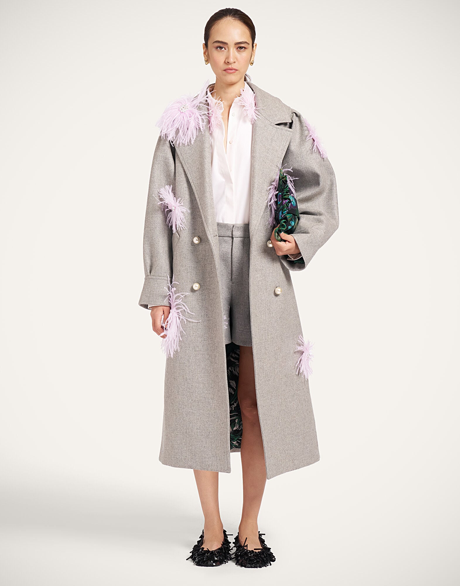 Victoria Coat La DoubleJ: Solid Grey Victoria Coat La DoubleJ: Solid Grey JAC0206WOL039