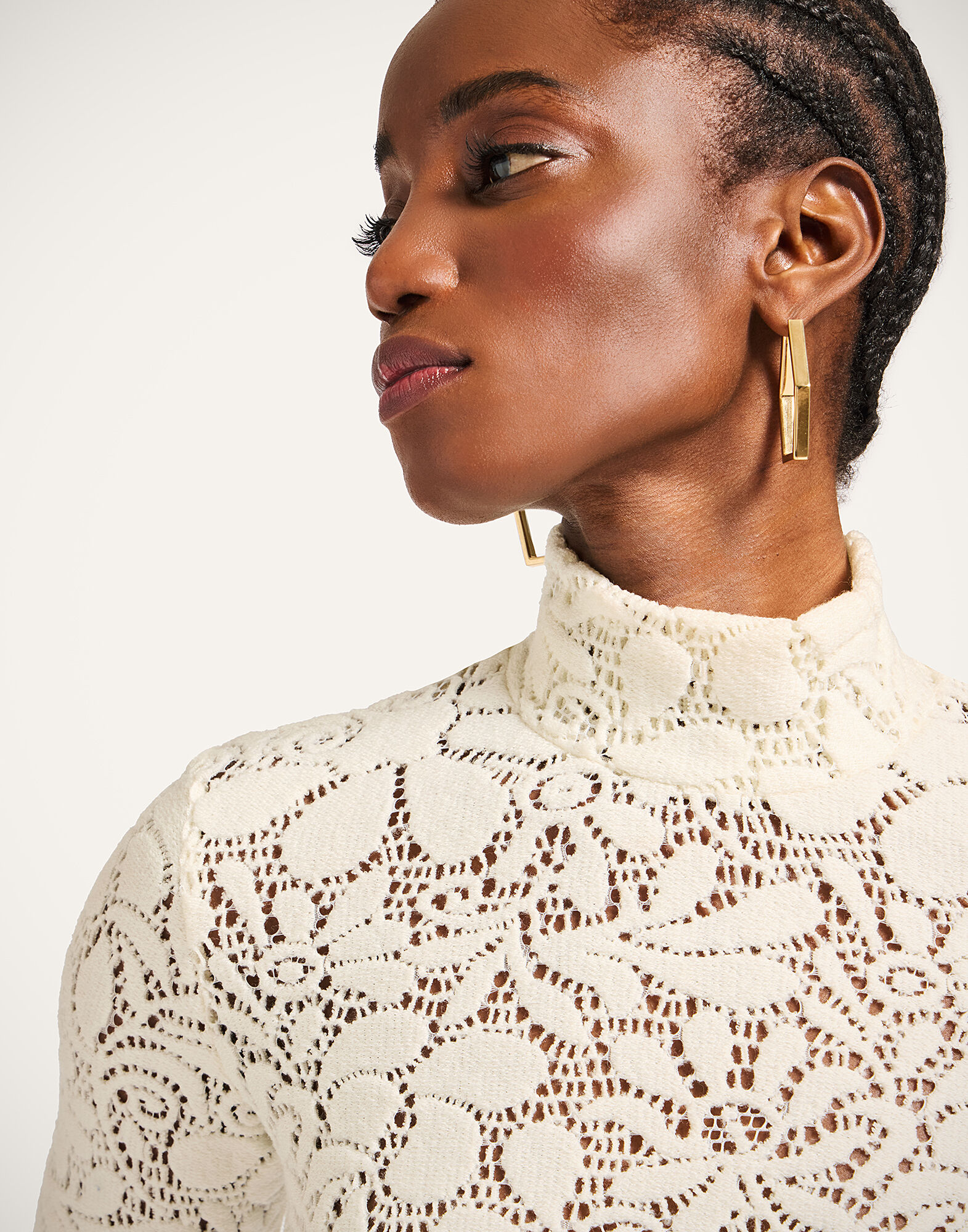 Lacey Turtleneck La DoubleJ: Solid Off White Lacey Turtleneck La DoubleJ: Solid Off White TOP0171LAC003