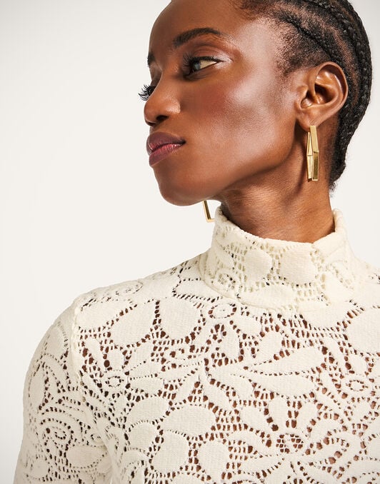 Lacey Turtleneck La DoubleJ: Solid Off White Lacey Turtleneck La DoubleJ: Solid Off White TOP0171LAC003