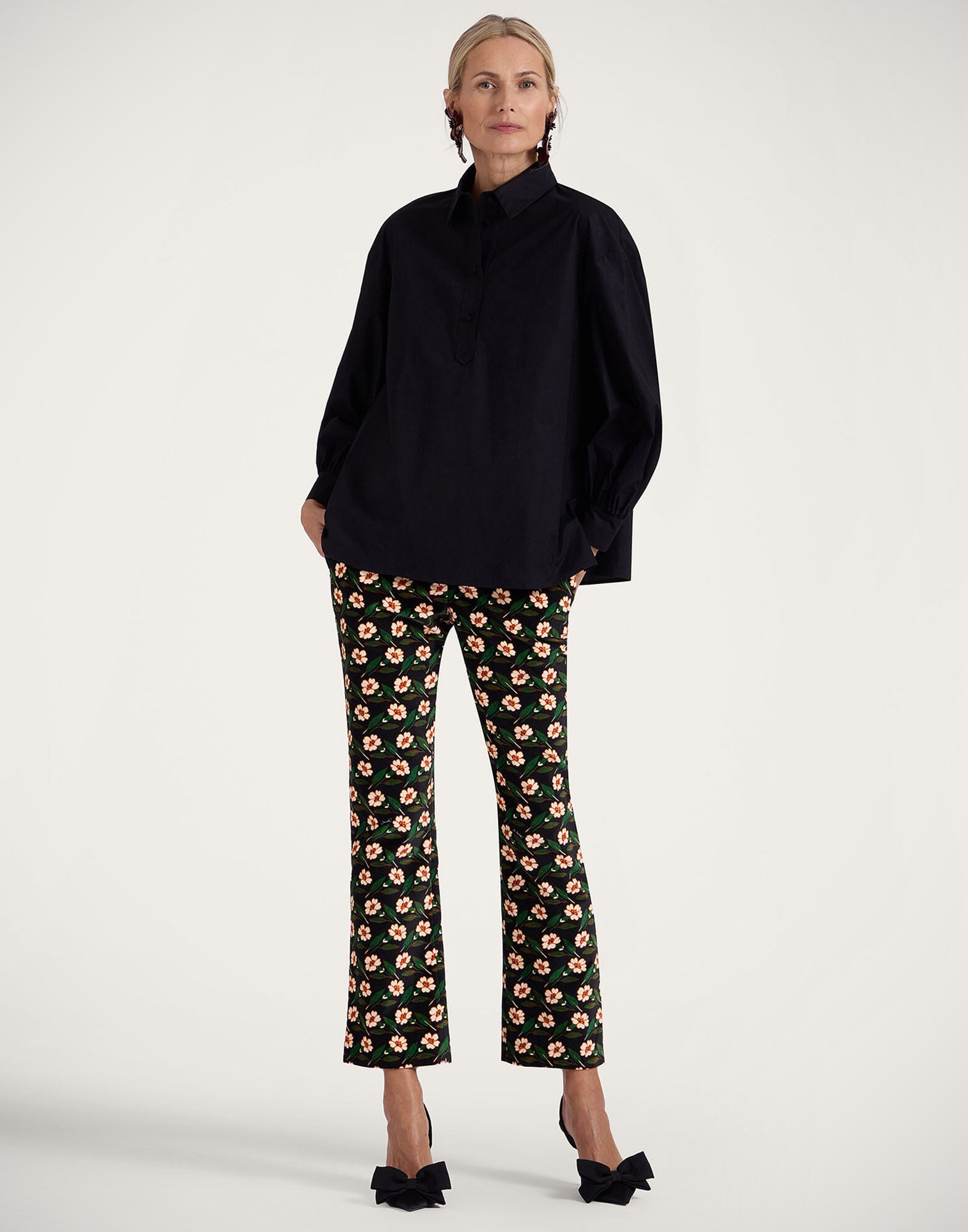 Poet Shirt La DoubleJ: Solid Black Poet Shirt La DoubleJ: Solid Black SHI0055COT059