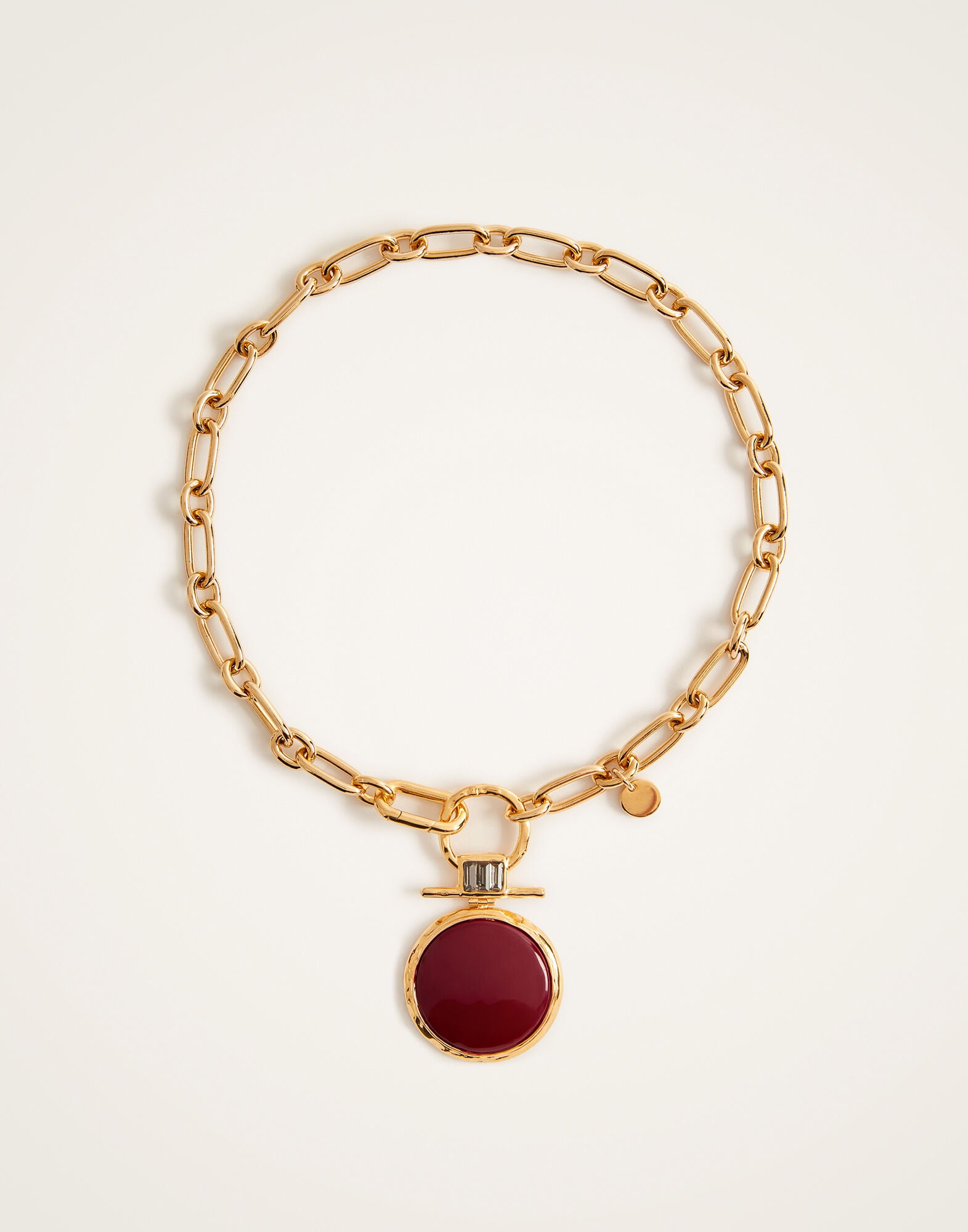 Shen Loop Necklace La DoubleJ: 24k Gold Plate & Red Enamel Shen Loop Necklace La DoubleJ: 24k Gold Plate & Red Enamel NEC0024BRA003