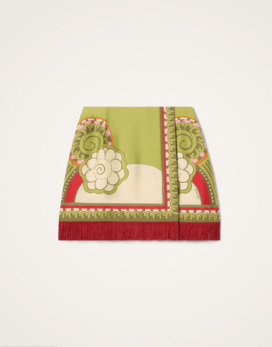 Mini Foulard Skirt La DoubleJ: Ambrosia Placée Green Mini Foulard Skirt La DoubleJ: Ambrosia Placée Green SKI0185SAB001