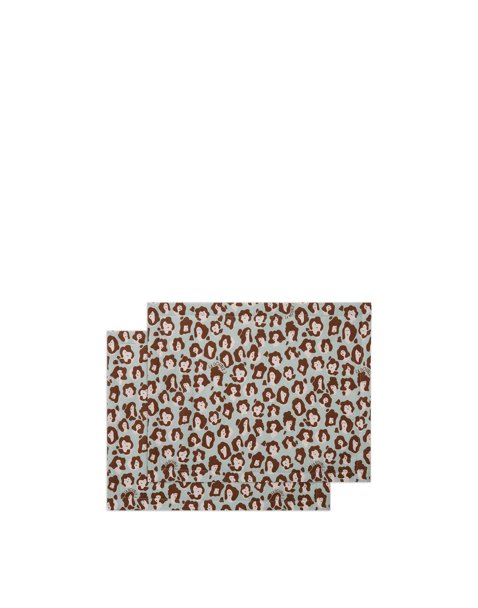 Placemat Set Of 2 La DoubleJ: Lady Leopard Acqua Placemat Set Of 2 La DoubleJ: Lady Leopard Acqua TBM0001LIN005