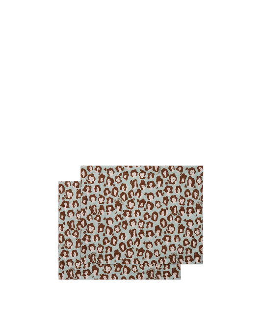 Placemat Set Of 2 La DoubleJ: Lady Leopard Acqua Placemat Set Of 2 La DoubleJ: Lady Leopard Acqua TBM0001LIN005