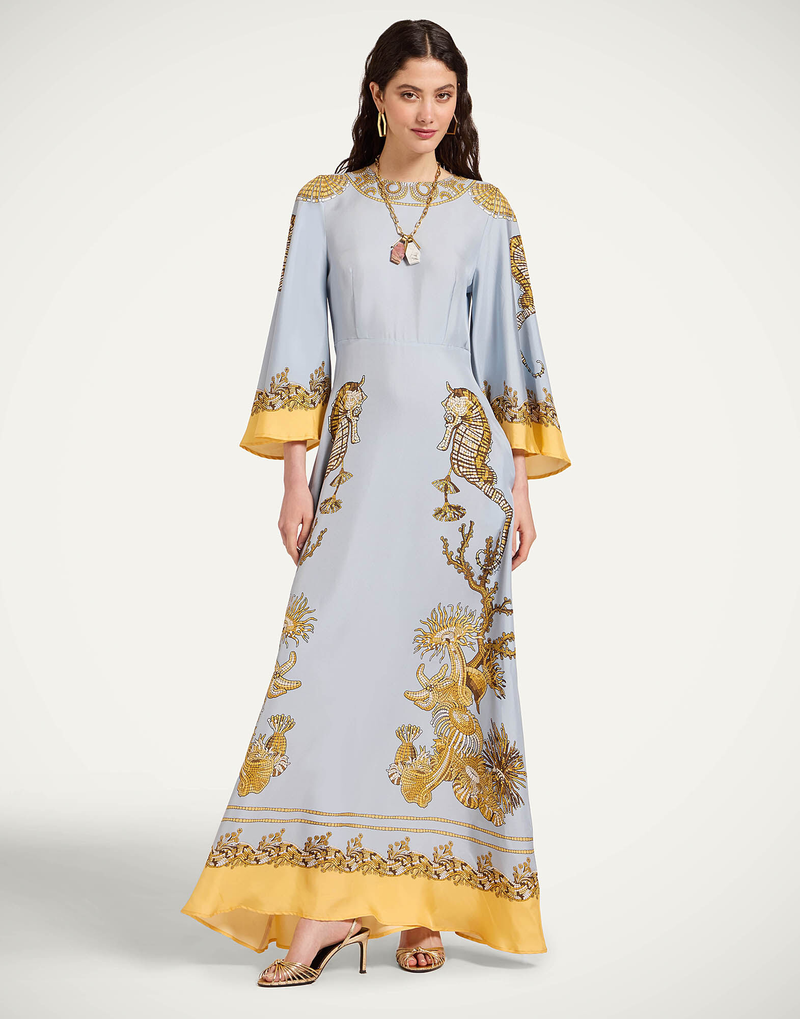 Long Sorella Dress La DoubleJ: Oceania Placée Light Blue Long Sorella Dress La DoubleJ: Oceania Placée Light Blue DRE0923SIL026