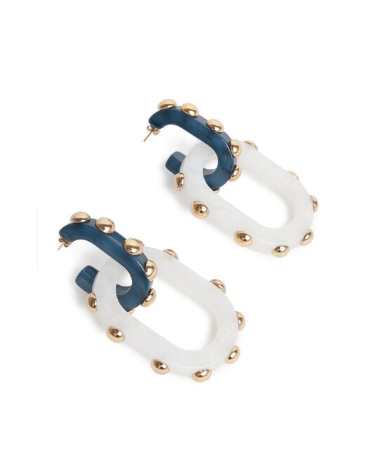Nefertiti Double Earrings La DoubleJ: Solid Teal EAR0041POL007