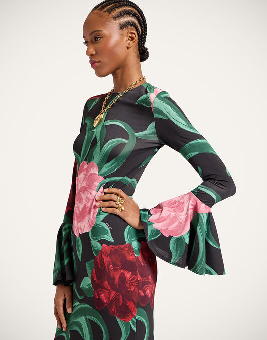 Alba Dress La DoubleJ: Peony Black Alba Dress La DoubleJ: Peony Black DRE0670JER027